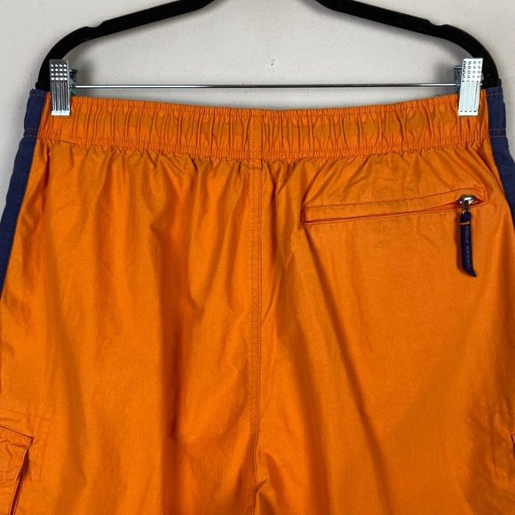 Polo Ralph Lauren Swim Trunks Mens Large Orange Blue Cargo Pocket - Picture 5 of 10